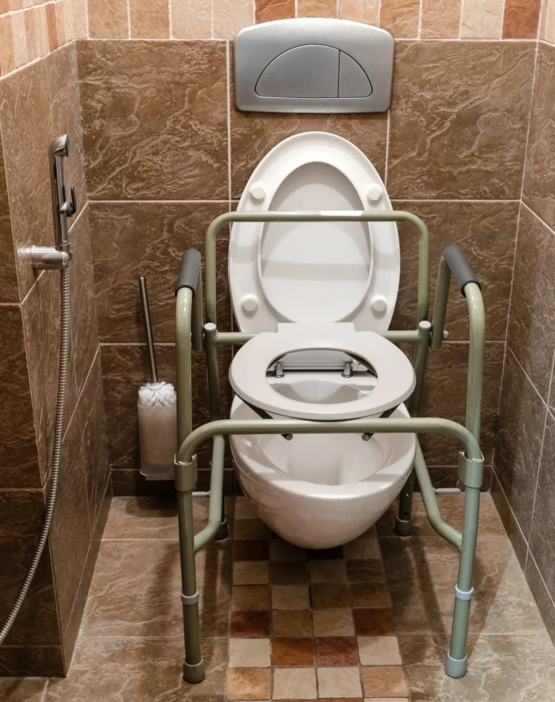 Vista completa de un baño en donde se puede ver el ejemplo de un cómodo para usarse